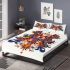 Drawing of an abstract symmetrical design bedding set