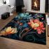 Dynamic floral bouquet in vase area rugs carpet