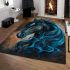 Elegant dressage horse with flowing mane area rugs carpet