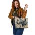 Elephant smile with dream catcher leather tote bag