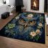 Enchanted floral owl eyes clock area rugs carpet