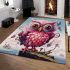 Enchanted pond with pink owl area rugs carpet