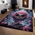 Enchanting pink owl in night sky area rugs carpet