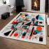 Energetic abstraction vibrant geometric composition area rugs carpet