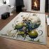 Enigmatic skull and colorful orbs area rugs carpet