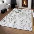 Ethereal blooms minimalist floral symmetry area rugs carpet