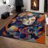 Feline fusion in abstract surroundings area rugs carpet