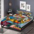 Fish in the style with simple geometric shapes bedding set