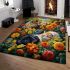 Floral feline trio area rugs carpet