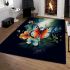 Floral harmony a butterfly's colorful perch area rugs carpet