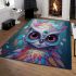 Floral owl in nature scene area rugs carpet