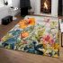 Floral symphony on sheet music area rugs carpet