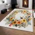 Floral wreath with bumblebee by tracie grimwood area rugs carpet