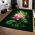 Frog jumping on a pink lotus flower area rugs carpet