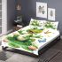 Frog sitting on a lily pad smiling with a butterfly and dragonfly bedding set