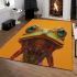 Frog with big eyes symmetrical face area rugs carpet