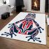 Frog with blue and red colors area rugs carpet