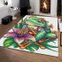 Frog with lily flower on its back area rugs carpet