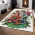 Frog with lily flower on its back area rugs carpet