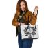 Fruits and dream catcher pencil drawing simple color leather tote bag