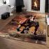 Galloping horse in the style of oil painting area rugs carpet