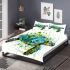 Geometric sea turtle blue and green bedding set