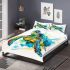 Geometric sea turtle blue and green bedding set