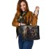 German shepherd dogs and dream catcher leather tote bag