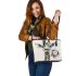 Giraffe smile with dream catcher leather tote bag