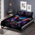 Glowing colorful butterfly among flowers in the moonlight bedding set