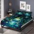 Glowing green frog sits on the water's surface bedding set