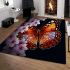 Graceful butterfly perched on a blossom area rugs carpet