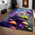 Green frog duo on mushroom area rugs carpet