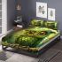 Green owl cartoon bedding set