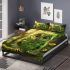 Green owl cartoon bedding set