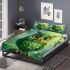 Green owl cartoon bedding set