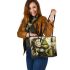 Grinchy drink coffee smile and dream catcher leather tote bag