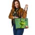 Grinchy got bucked tooth missing smile leather tote bag