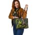 grinchy smile and dancing donkey Leather Tote Bag