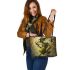 grinchy smile and dancing skeleton king Leather Tote Bag