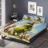 Grinchy with black sunglass and dancing cats dogs bedding set