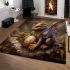 Guardian dragon with the glowing egg area rugs carpet