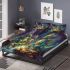 Guardian dragons under the starry sky bedding set