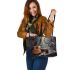 Guitar coffee and dream catcher leather tote bag