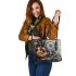 Guitar coffee and dream catcher leather tote bag