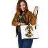 Guitar coffee and dream catcher leather tote bag