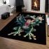 Happy frog with four arms area rugs carpet