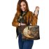 Honney moon and dream catcher leather tote bag
