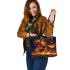 Horse fiery red mane and tail leather tote bag