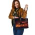 Horse fiery red mane and tail leather tote bag